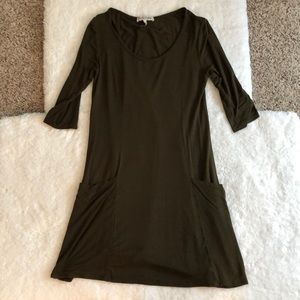 Army green T-shirt dress